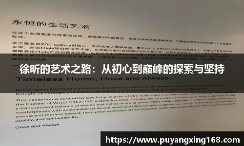 徐昕的艺术之路：从初心到巅峰的探索与坚持