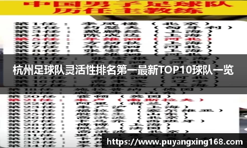 杭州足球队灵活性排名第一最新TOP10球队一览