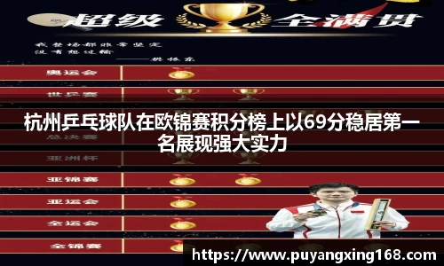 杭州乒乓球队在欧锦赛积分榜上以69分稳居第一名展现强大实力